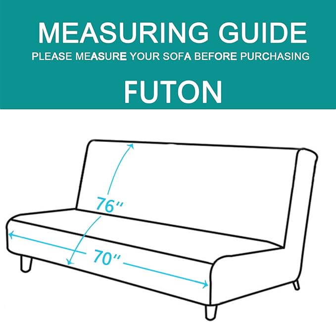 U-NICE HOME Futon Sofa Covers Reversible Sofa Slipcover Armless Furniture Protector Couch Cover Water Resistant (Futon, Coffee/Beige)