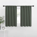 NICETOWN Bedroom Curtains Blackout Draperies - All Season Thermal Insulated Solid Rod Pocket Top Blackout Curtains/Drapes for Kid's Room (Dark Mallard, 1 Pair, 42 x 36 Inch)