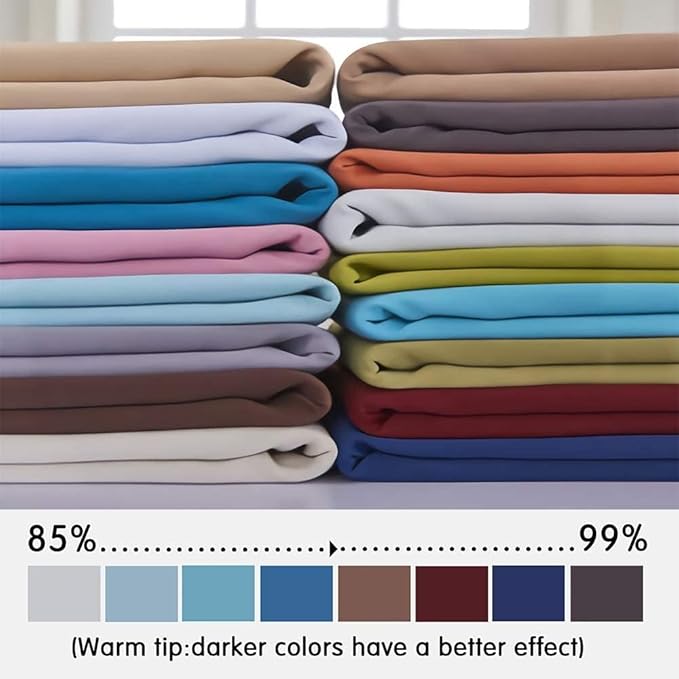 Yakamok Blackout Curtains Room Darkening Thermal Insulated Window Panels,Solid Grommet Top Drapes for Bedroom/Living Room(52Wx90L, Light Beige, 2 Panels)