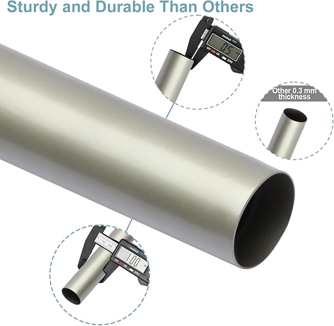 Byondeth Curtain Rods for Windows 16 to 200 Inches Adjustable Length 1 Inch Diameter Window Curtain Rod with Aluminium End Cap, Brushed Nickel
