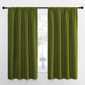 NICETOWN Kitchen Curtains, Short Blackout Drapes, Olive, 42" Wide by 54" Long, 2 PCs, Thermal Insulated Blackout Curtain Panels for Kids Room, Play Room