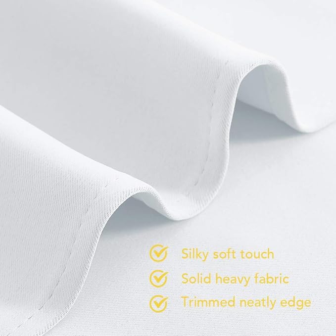 NICETOWN 50% Light Blocking Curtain Panels for Bedroom, 2 Panels, 42 by 80, White, Home Decoration Easy-Care Solid Grommet Draperies/Drapes, Window Covering for Kitchen