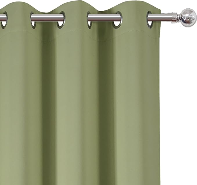 LEMOMO Sage Green Thermal Blackout Curtains/42 x 84 Inch/Set of 2 Panels Room Darkening Curtains for Bedroom