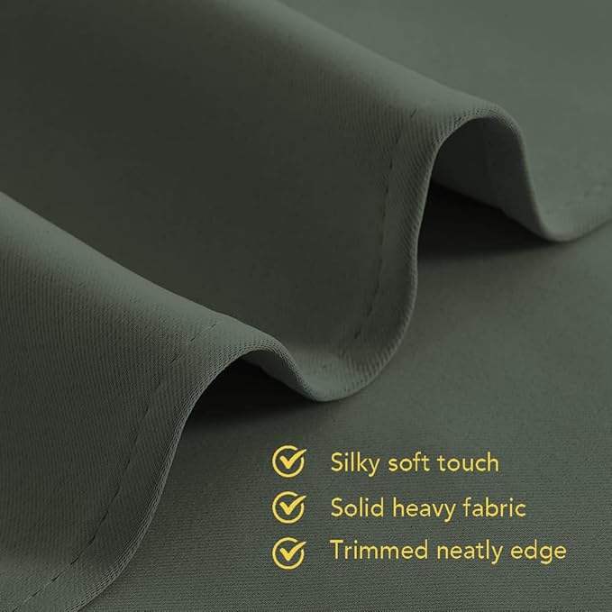 NICETOWN Kitchen Blackout Curtains 72 inches 2 Panels Set, Thermal Insulated and Privacy Room Darkening Drape Panels for Boy's Guest Room Door Window (Dark Mallard, W42)