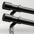 IFELS 2 Pack Heavy Duty Curtain Rods for Windows 66 to 120 Inch, 1 Inch Black Curtain Rods Set of 2 Pack for Outdoor, Farmhouse, Bedroom, Adjustable Easy Install Drapery Rod (A2,Black,30"-120"-2Pack)