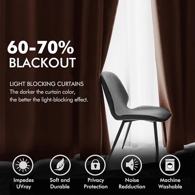 MIULEE Elegant Velvet Curtains Dusty Rose Pink Grommet Curtains Thermal Insulated Soundproof Room Darkening Blackout Curtains/Drapes for Girls & Ladys Living Room/Bedroom Decor 52 x 84 Inch 2 Panels