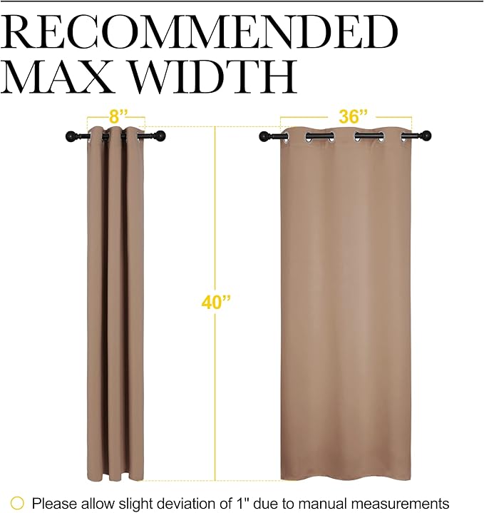 NICETOWN Room Darkening Curtain Panels for Cafe, Thermal Insulated Grommet Room Darkening Draperies/Drapes for Window (Cappuccino, 2 Panels, W42 x L40 -inch)