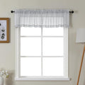 Gwine Light Grey Valances for Windows, Small Light Filtering Rod Pocket Cafe Valance Curtains, Soft Sheer Curtain for Bathroom Laundry Basement, 42Wx14L inch, 2 Pieces