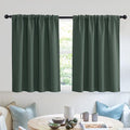 RYB HOME Short Blackout Curtains for Small Window, Sunmmer Heat Light Blocking Privacy Protection Curtains for Sunroom Laundry Room Stair Window, Width 52 by Length 36, Dark Green, Set of 2