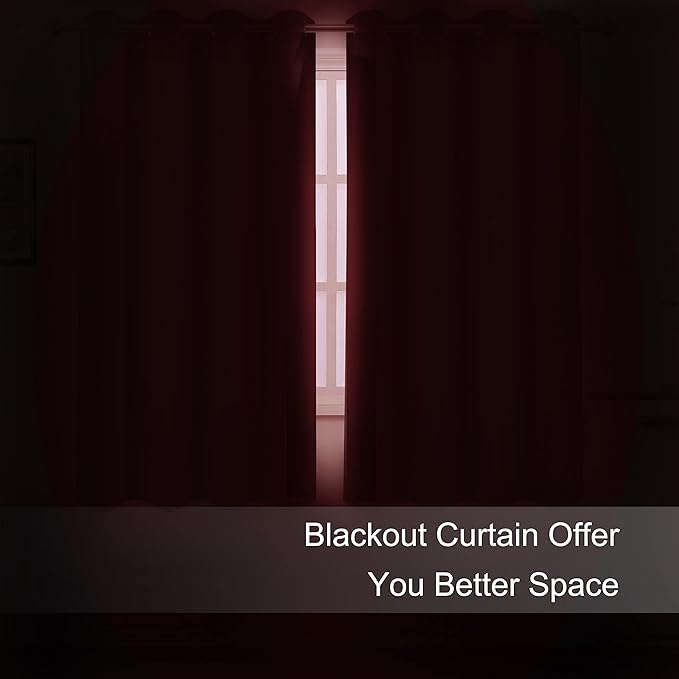 LEMOMO Blackout Curtains 38 x 54 inch/Bright Red Curtains Set of 2 Panels/Thermal Insulated Room Darkening Bedroom Curtains