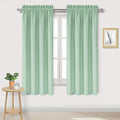DWCN Blackout Curtains Room Darkening Thermal Insulated Bedroom Curtains Window Curtain Panels, 38 x 63 inches Long, Set of 2 Light Green Rod Pocket Drapes
