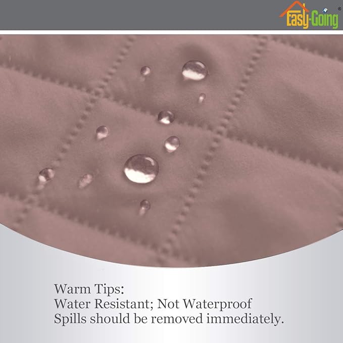 Easy-Going Reversible Couch Cover for 3 Cushion Couch Sofa Cover for Dogs Water Resistant Furniture Protector Cover with Foam Sticks Elastic Straps for Pet Cat (Sofa, Pink/Beige)