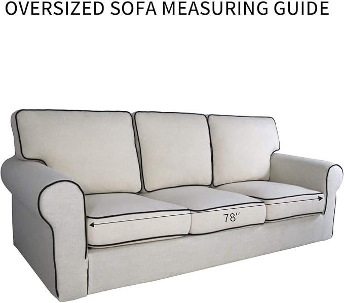 PureFit Super Stretch Sofa Slipcover – Spandex Non Slip Soft Couch Sofa Cover, Washable Furniture Protector with Non Skid Foam and Elastic Bottom for Kids, Pets （Oversized Sofa, Taupe）