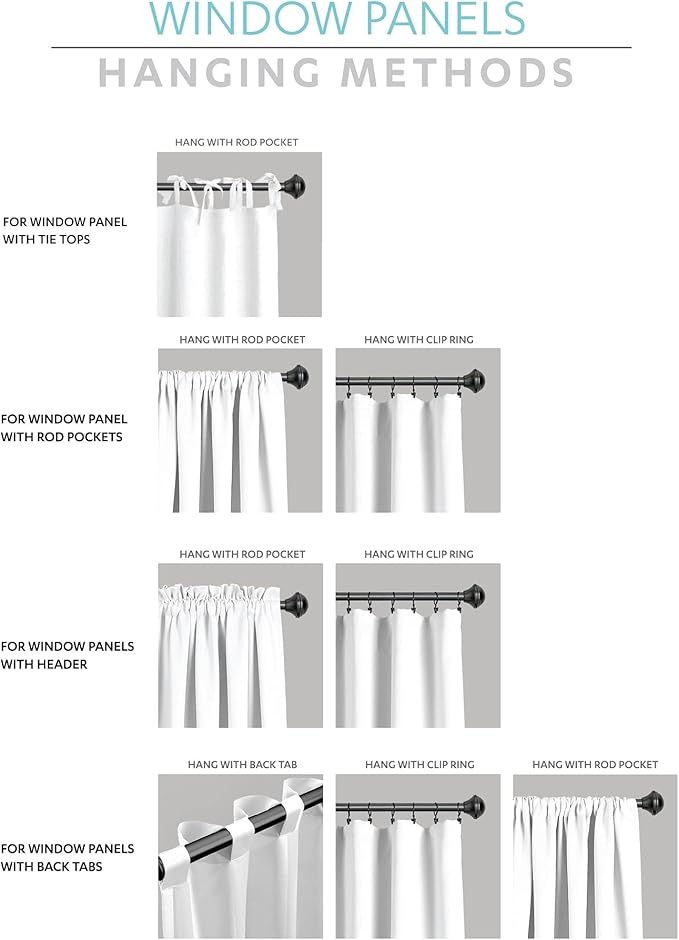 Lush Decor Linen Button Farmhouse Valance Curtians 52"W x 18"L Blue & White - Linen Valances For Windows - Kitchen Curtains Valances - Bathroom Curtain