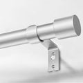 IFELS Heavy Duty Curtain Rods for Windows 72 to 144 Inch, 1 Inch Silver Curtain Rods for Outdoor, Farmhouse, Bedroom, Kitchen, Living Room, Adjustable Easy Install Drapery Rod (A2,Silver,30"-150")