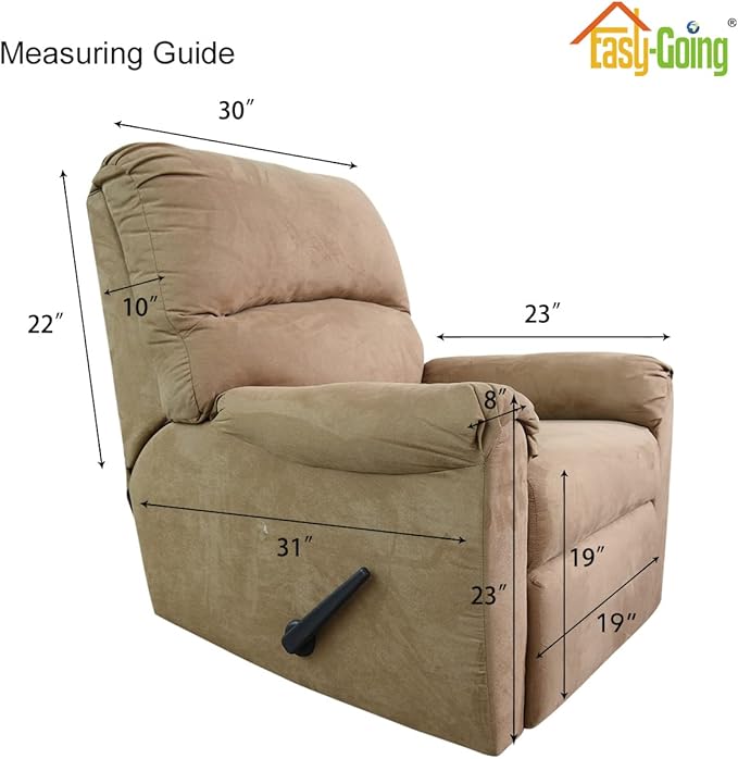 Easy-Going Recliner Sofa Slipcover Reversible Sofa Cover Water Resistant Couch Cover Furniture Protector with Elastic Straps for Pets Kids Children Dog Cat (Recliner, Peacock Blue/Beige)