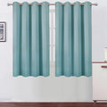 LEMOMO Blackout Curtains 66 x 54 Inch Long Stone Blue Curtains Set of 2 Panels Room Darkening Curtains for Bedroom and Living Room