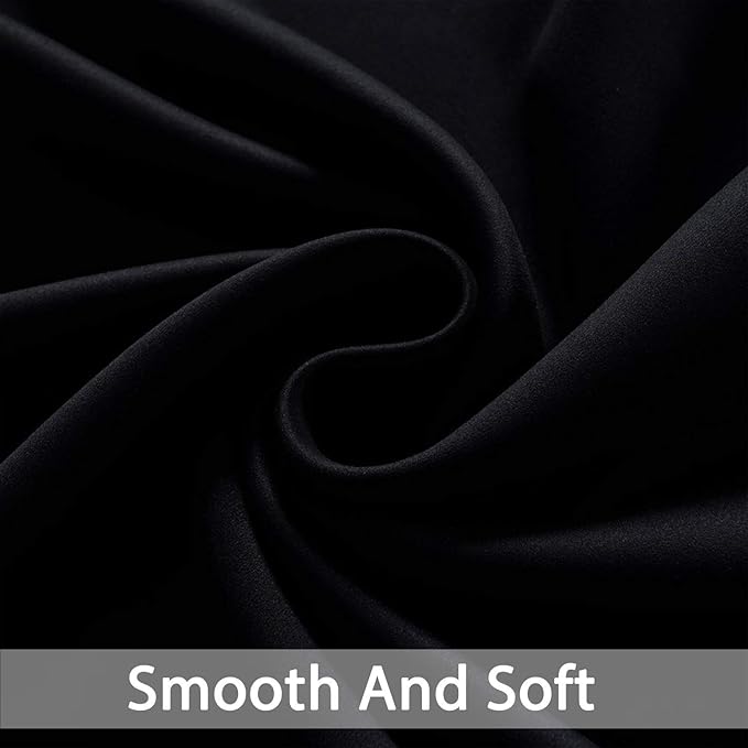 Yakamok Black Out Curtains 63 Inch Length for Bedroom-Black Thermal Insulated Drapes with Grommets Top Window Treament Curtain for Living Room,52 x 63 inch, Black, 2 Panels Set