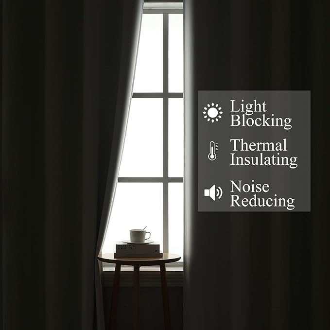 Estelar Textiler Sage and Greyish White Blackout Curtains & Drapes for Bedroom, Thermal Insulated Ombre Blackout Drapes, Room Darkening Energy Saving Curtains for Living Room, 42Wx63L, 2 Panels