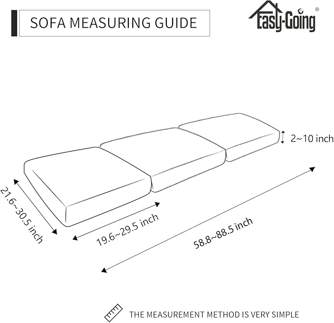 Easy-Going Stretch Individual Chair Couch Cushion Cover Sofa Cushion Furniture Protector Sofa slipcover Soft Flexibility with Elastic Bottom (3-Piece Sofa Cushion Cover, Snow White)