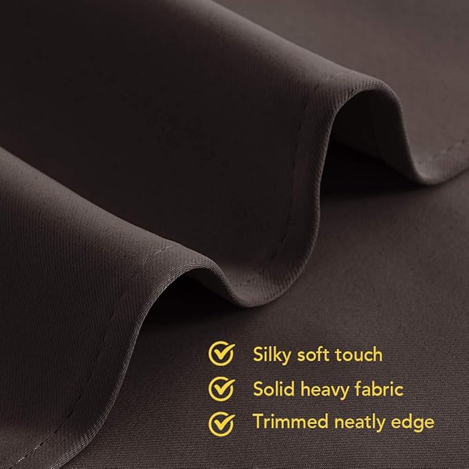 NICETOWN Blackout Curtains for Bedroom, Toffee Brown, 42 W by 80 L, Set of 2, Thermal Insulated Curtains & Drapes with Grommet Top for Living Room, Privacy Window Treatment Draperies