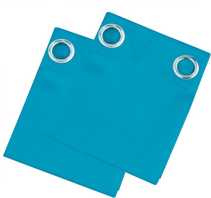 LEMOMO Blackout Curtains 66 x 72 Inch Long Teal Curtains Set of 2 Panels Room Darkening Curtains for Bedroom and Living Room