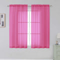 Simplebrand Rod Pocket Top Solid Voile Sheer Curtains for Bedroom, 54 Inch Length Drapes Set of 2, Lightweight and Light Filtering Elegant Hot Pink Curtains Panels Window Treatment, 42W×54L, Hot Pink