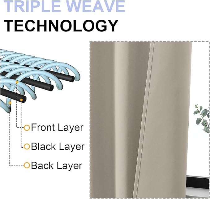 Simplebrand Ava Stone Blackout Curtains for Bedroom, 78 Inch Length, 2 Panels Set, Privacy Thermal Insulated Rod Pocket Window Curtains for Patio, French Door, W40 x L78 Inch