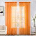 MIULEE 2 Panels Solid Fall Color Sheer Window Curtains Elegant Window Voile Panels/Drapes/Treatment for Bedroom Living Room (54X108 Inches Orange)