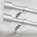 GEEBOBO 2 Pack Silver Curtain Rods for Windows 66 to 120 Inch, 1 Inch Adjustable Heavy Duty Easy Install Curtain Rods Set for Outdoor, Patio, Farmhouse, Bedroom, Living Room (Silver,30"-120",2 Pack)