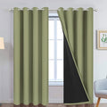 Yakamok Full Blackout Curtains 96 Inches Long,Blackout Curtain Panels for Bedroom, 2 Thick Layers Grommet Top Thermal Insulated Drapes with Black Liner for Living Room(Sage, Set of 2)