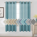 H.VERSAILTEX Linen Curtains Privacy Protection Home Fashion Natural Linen Rich Quality Curtain Semi-Sheer Multi Size 52x72 - Inch/Nickel Grommet Top Linen Curtain Panels (Set of 2, Turquoise)