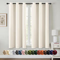 MIULEE Beige White Blackout Curtains for Bedroom Living Room 54 Inches Long 2 Panels, Thermal Insulated Room Darkening Drapes Solid Grommet Noise Reduction Light Blocking Window Treatments 40x54 Inch