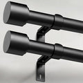 GEEBOBO 2 Pack Black Curtain Rods for Windows 28 to 48 Inch, 1 Inch Adjustable Heavy Duty Easy Install Curtain Rods Set for Outdoor, Patio, Farmhouse, Bedroom, Living Room (Black,30"-60",2 Pack)