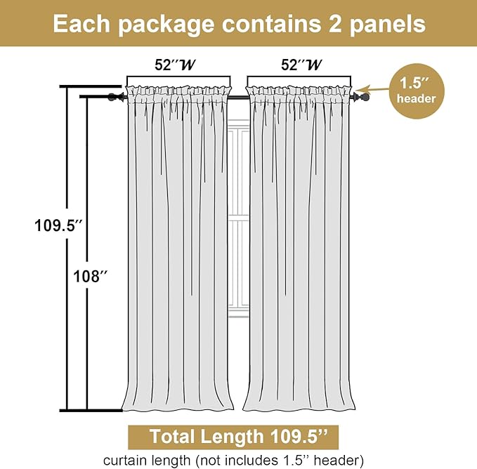 Lecloud Leia White Sheer Curtains 108 Inches Long 2 Panels, Airy Jacquard Leaf Textured Voile Curtains, Gauzy Aesthetic Drapes with Dual Rod Pockets for Living Room Bedroom, Each 52" W x 108" L