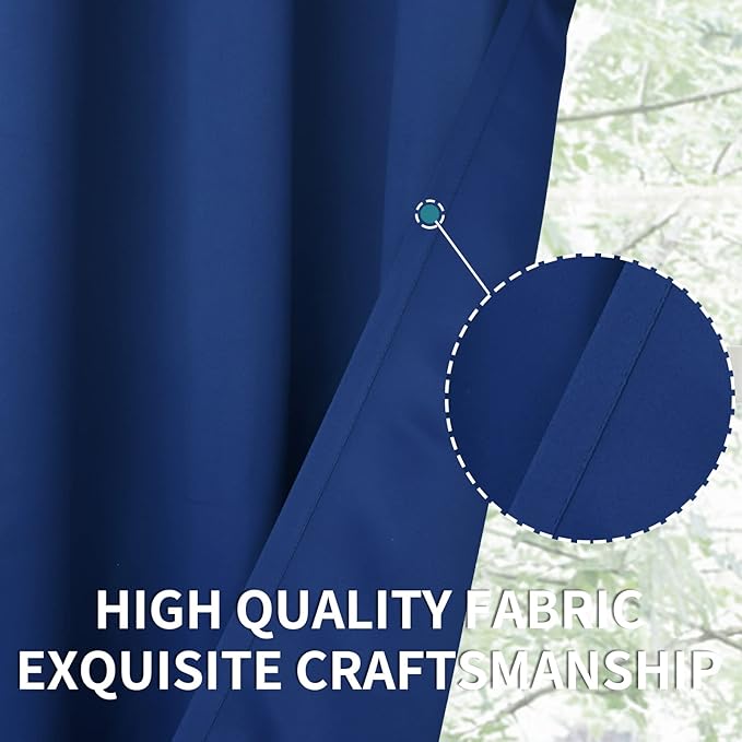 BGment Blackout Curtains for Bedroom - Grommet Thermal Insulated Room Darkening Curtains for Living Room, 42 x 63 Inch, 2 Panels, Royal Blue