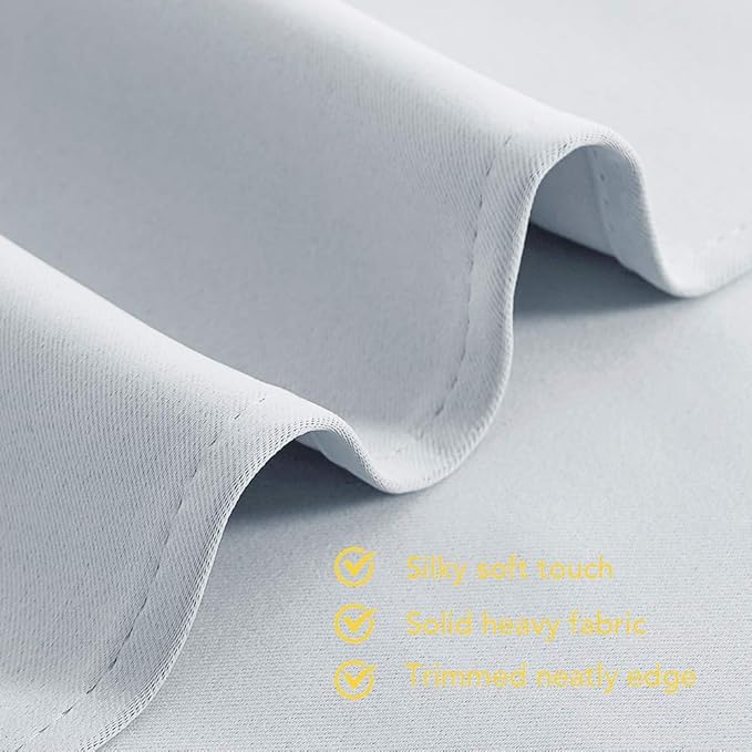 NICETOWN Room Darkening Draperies Curtains Panels, Window Treatment Thermal Insulated Grommet Room Darkening Curtains/Drapes for Bedroom (Greyish White, 2 Panels, 70 by 54)