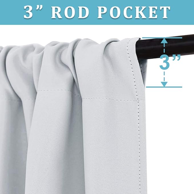 RYB HOME Cafe Curtains 24 inch Length, RV Curtains for Camper Windows, Mini Short Small Insulating Light UV Heat Blocking Privacy Half Window Tiers, Width 42 by Length 24, Greyish White, 2 Panels
