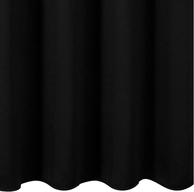 LEMOMO Blackout Curtains 66 x 84 inch/Black Curtains Set of 2 Panels/Thermal Insulated Room Darkening Bedroom Curtains