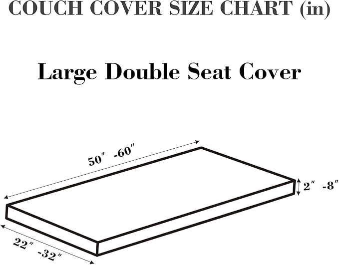 Couch Covers for 2 Cushion Sofa Pet Friendly Couch Cushion Covers Universal Sofa Covers Washable Stretch Slipcovers for Sectional Sofa (Texture Ivory White,Large Double Seat Cover)