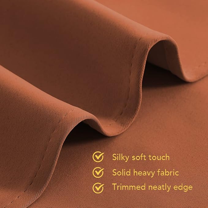 NICETOWN Blackout Draperies Curtains for Girls Room, Burnt Orange, 1 Pair, 42 x 80 inches, Nursery Essential Thermal Insulated Grommet Top Blackout Panels