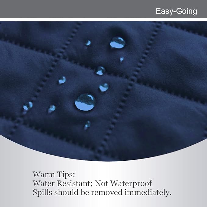 Easy-Going Reversible Couch Cover for 3 Cushion Couch Sofa Cover for Dogs Water Resistant Furniture Protector Cover with Foam Sticks Elastic Straps for Pet Cat (Sofa, Navy/Navy)