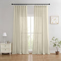 Joydeco Linen Curtains 84 Inch Length 2 Panels Set, Light Filtering Curtains for Bedroom Living Room,Linen Blend Drapes 52 Inches Wide with Back Tab Rod Pockets (W52 x L84 Inch, Natural)