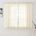 MIULEE 2 Panels Solid Color Light Cream Sheer Window Curtains Elegant Window Voile Panels/Drapes/Treatment for Bedroom Living Room (54 X 54 Inches Light Cream)