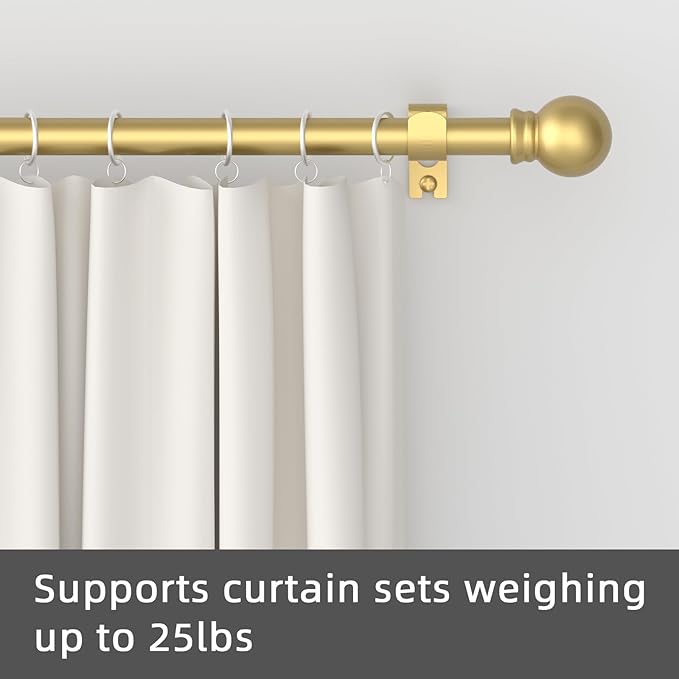 GXOACKJ Curtain Rods for windows 28-78 inch, 5/8 inch Decorative Gold Splicing Heavy Duty Metal Curtain Rod set with Brackets