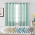 H.VERSAILTEX Linen Curtains Nickel Grommet Natural Linen Semi-Sheer Curtains 2 Panels Privacy Added Premium Soft Rich Material Drapes for Bedroom/Living Room - 52x54 - Inch - Sea Mist