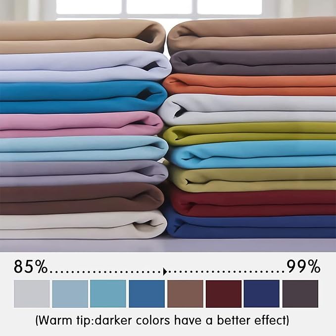 Yakamok Blackout Curtains Room Darkening Thermal Insulated Window Panels,Solid Grommet Top Drapes for Bedroom/Living Room(62Wx96L, Light Beige, 2 Panels)