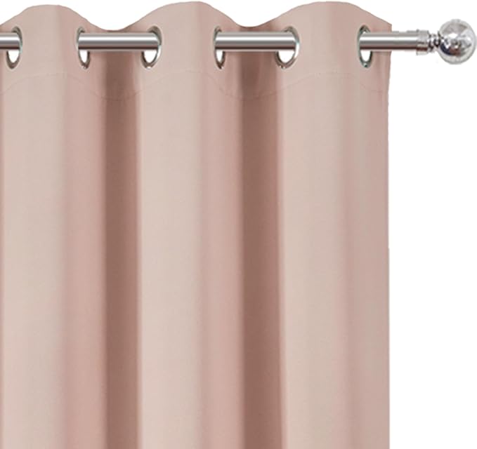 LEMOMO Blush Thermal Blackout Curtains/42 x 84 Inch/Set of 2 Panels Room Darkening Curtains for Bedroom