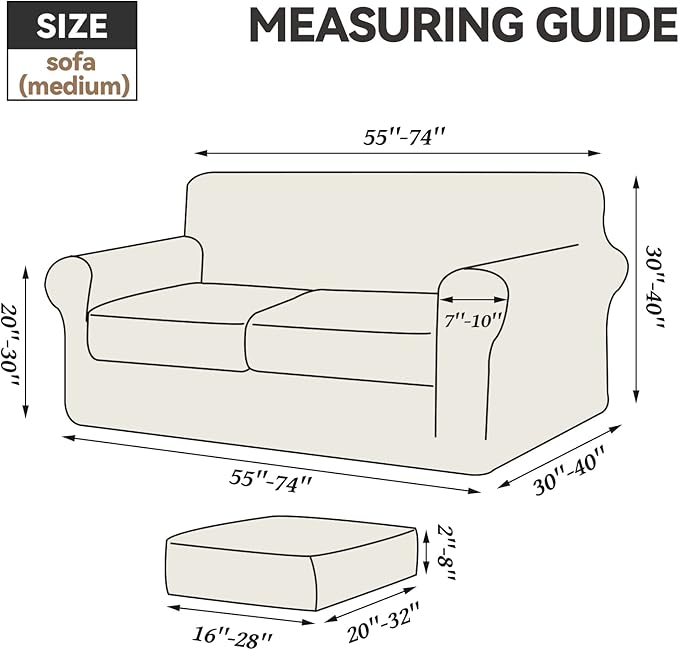 WEERRW Velvet Couch Covers for 2 Cushion Couch Sofa - High Stretch Luxury Velvet Plush 3 Pieces Sofa Slipcovers with Elastic Bottom, Furniture Protector for Pets, Machine Washable, Silver Grey, Medium