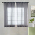 youleyar Solid Sheer Rod Pocket Curtain Voile Draperies 2 Panels White Beige Black Grey Coffee 38 Inch Width 45 Inch Long 1 Pair for Kitchen Bedroom Children Living Room Yard(Grey,38Wｘ45L)